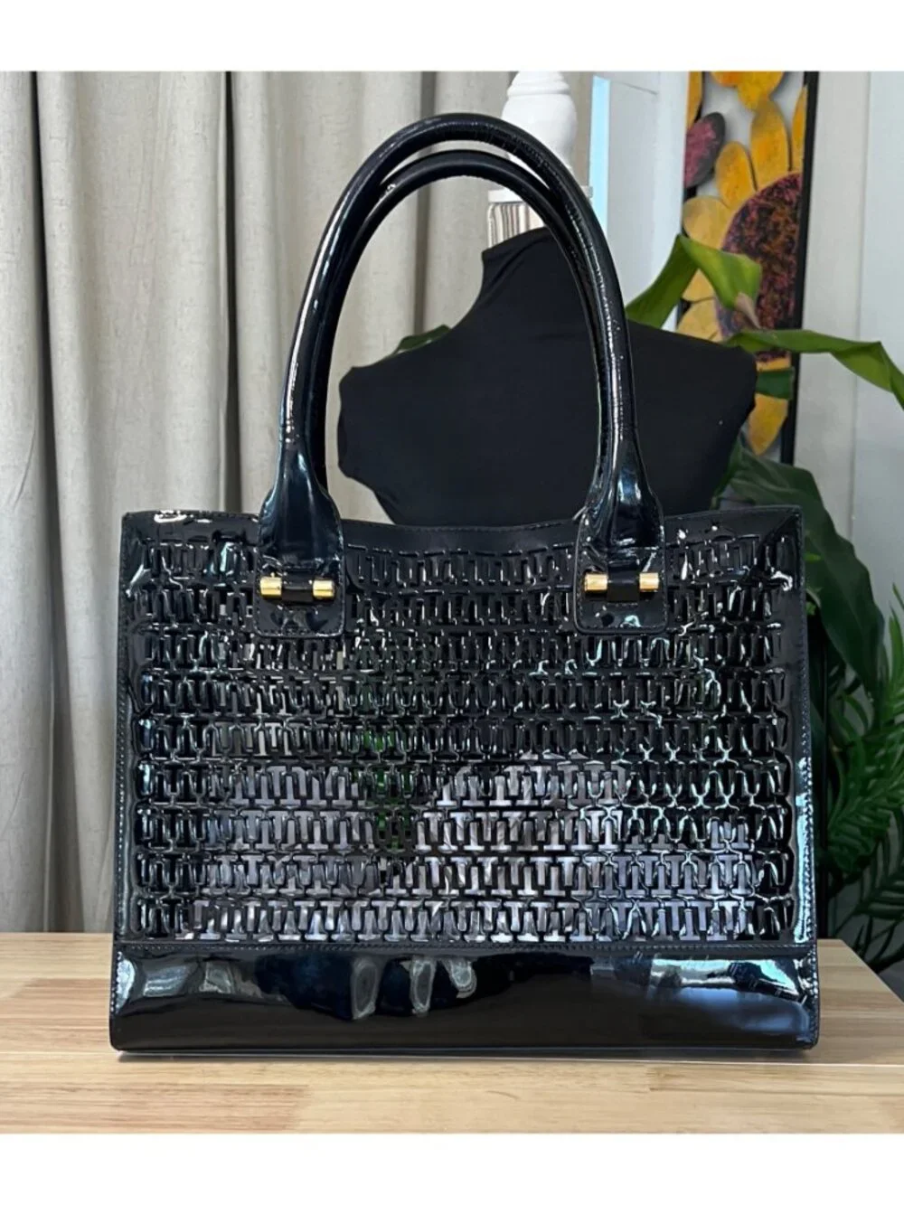 TORY BURCH Black Robinson Cut Out Tote ✺✺